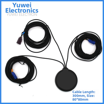 Autóba szerelt 3‑in‑1 GSM/FM/GPS antenna – Nyereség 8–15 dBi; Frekvenciatartomány 1800; Impedancia 75 Ω; SWR ≤ 2.0