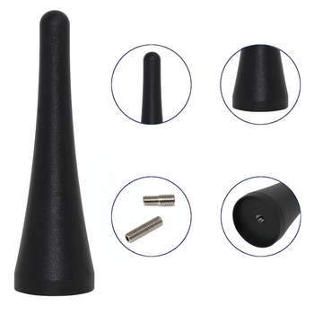 Aluminijska automobilna antistatična FM antena s navojem - 12V operacija, 0,06A struja, opća namjena