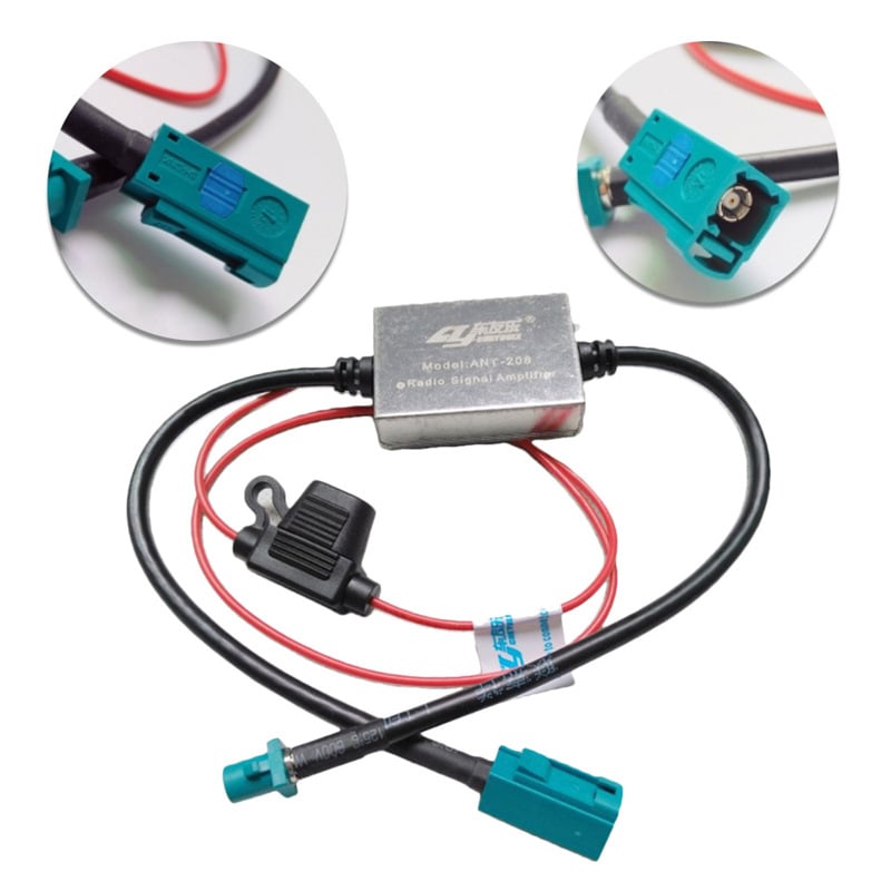 Autó rádió antenna ANT-208/FAKRA csatlakozóval FM/AM erősítővel, Zhuihui (12-24V; 0.02A; 50000 h; univerzális modellek; dugós telepítés)
