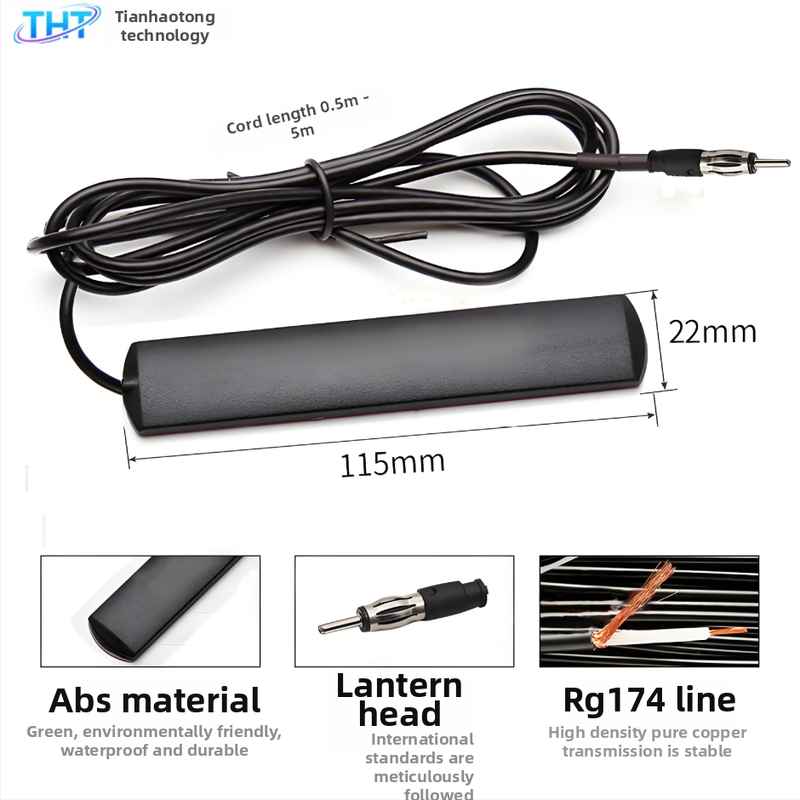 Antena DAB pentru mașină, tip patch, cu amplificare mare FM/AM, suport 4G/GSM, antenă ascunsă