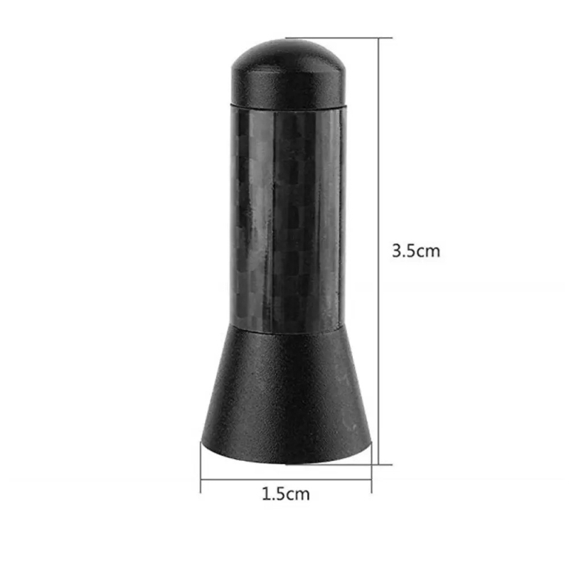 3,5 cm karbonska auto antena, dekorativna kratka antena s metalnim poboljšanjem
