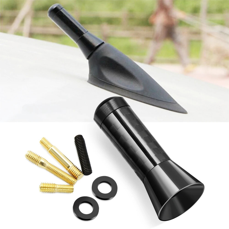 3,5 cm karbonska auto antena, dekorativna kratka antena s metalnim poboljšanjem