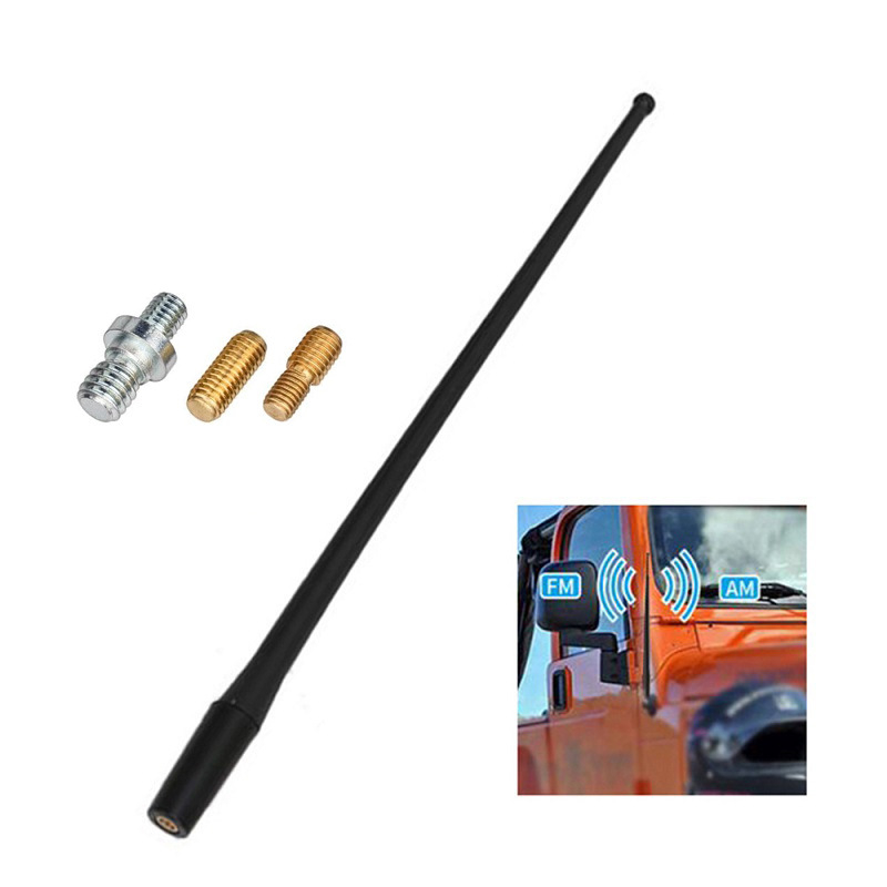 Auto antena za radio Jeep Wrangler (2007–2019), navojna montaža, 12V rad, vijek trajanja 10000 sati, metalne šipke s bakrenim prstenovim zavarom