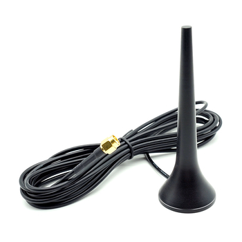 Omnidirekcionális 2,4 GHz antenna, 3 dBi nyereség, 50 Ω, 3 m kábel, szívócsésze rögzítés