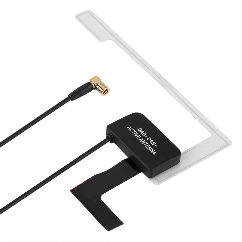 Aktivna DAB antena za automobil sa SMB interfejsom, SMA/SMB/MCX/FAKRA priključci, RG174 koaksijalni kabel, 50 Ω impedancija