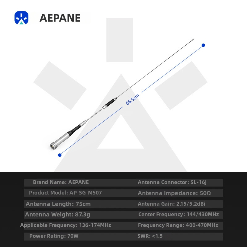 Yipai SG-M507UV anténa pre automobil a námorné použitie Walkie-Talkie, dosah 3–5 km, bez batérií, proti rušeniu, pevná