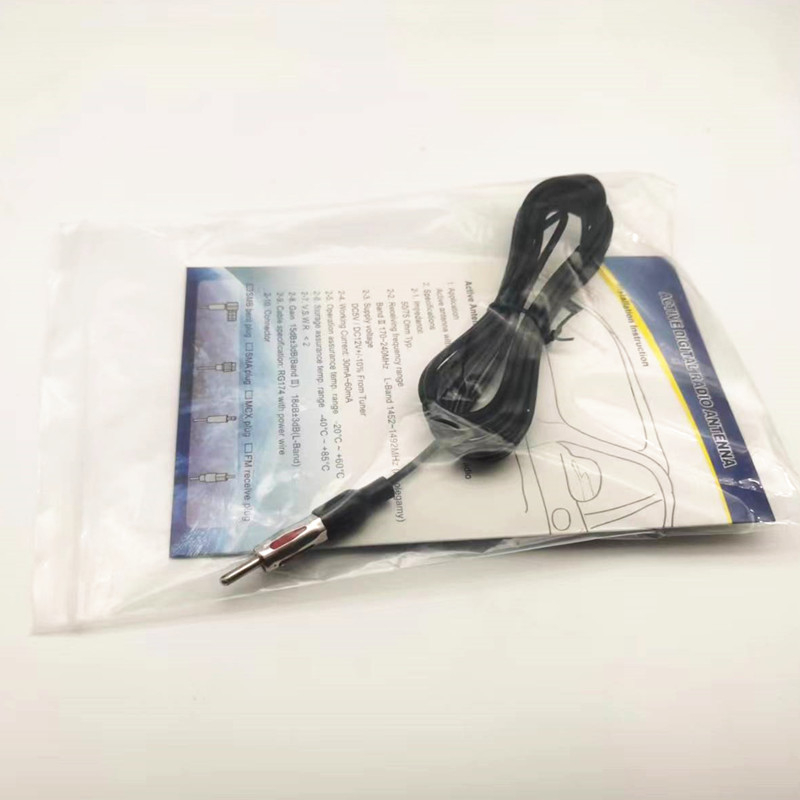 Antena auto pentru DAB/DAB+ radio digital, montaj pe geam, activă, 5V, 0,3A, compatibilă cu SMB/SMA/MCX