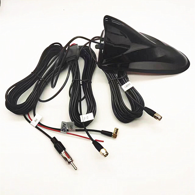 GPS antena za vozilo Shark Fin 4-u-1 s aktivnim pojačanjem, vijčani nosač, 12V, 365 g
