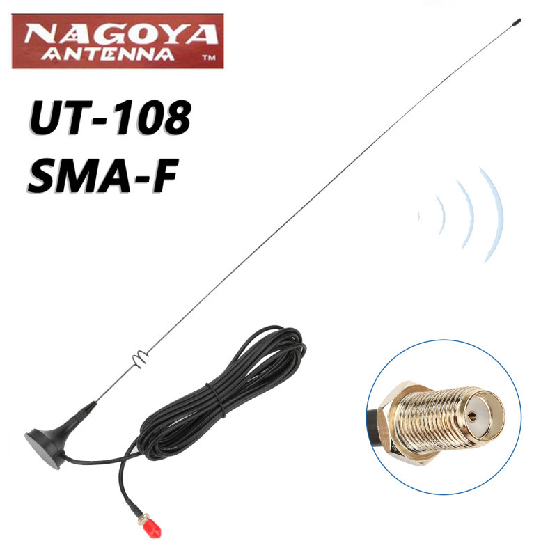 Nagoya UT-108UV auto antena, kompatibilna UVsma-F Baofeng UV-9R, visoki dobitak, frekvencijski raspon 134–174/400–470 MHz, domet 5–10 km, duljina 51