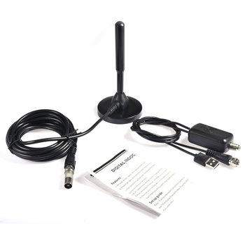 Antena TV DVB-T2 portabilă, pentru interior/vehicul, cu amplificator, câștig 5 dB, intervale de frecvență 174–240/470–862 MHz, impedanță 75 Ω, SWR ≤ 1.5