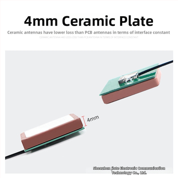 Passzív kerámia antenna WiFi 2.4 GHz és Beidou GPS-hez, IPEX csatlakozó, jármű pozícionálás, nyereség 3 dBi, tartomány 2400–2500 MHz, impedancia 50 Ω, SWR ≤ 2:1, 3–5 V