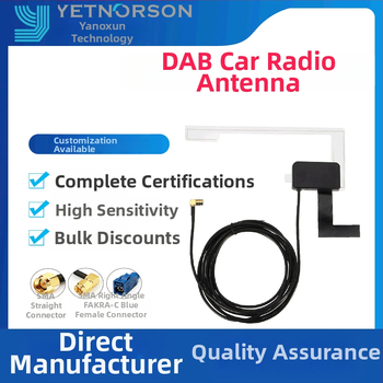 DAB automašīnas radio antena, patch antena AM/FM digitālajam radio, augsts pastiprinājums, modelis YNX-AM-01