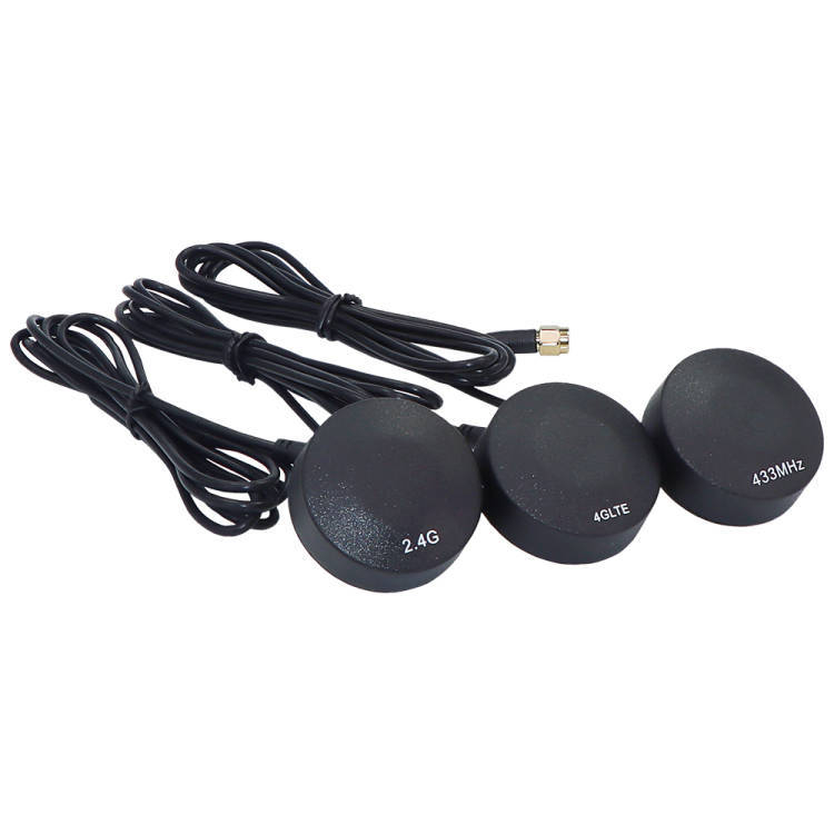 Kültéri vízálló 4G antenna, nagy nyereséggel, kerek házzal, autó navigációs regiszterhez - frekvenciák 4G/2.4G/433, 50Ω, SWR ≤1.5, 0-50V