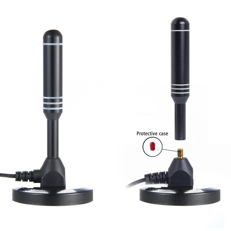 AH-LINK AH-DVB-T-98 unutarnja DVB-T TV antena, dobitak 10 dB, raspon frekvencija VHF 174–230 / UHF 470–860 MHz, impedancija 75 Ω, SWR ≤ 1.5, napon 3–5