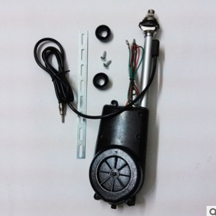 ANTENĂ AUTO TELESCOPLICĂ ELECTRICĂ, cu ridicare automată și telecomandă (alimentare 12 V, curent 0,8 A, durată de viață 60.000 cicluri, montaj prin găurire, compatibil cu uz general)