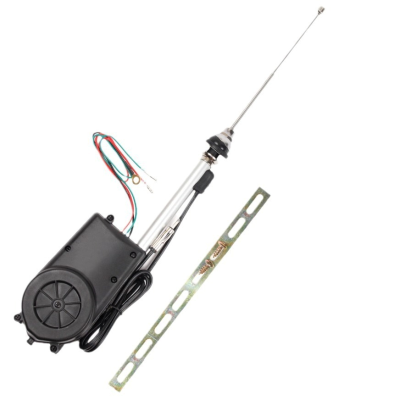 ANTENĂ AUTO TELESCOPLICĂ ELECTRICĂ, cu ridicare automată și telecomandă (alimentare 12 V, curent 0,8 A, durată de viață 60.000 cicluri, montaj prin găurire, compatibil cu uz general)