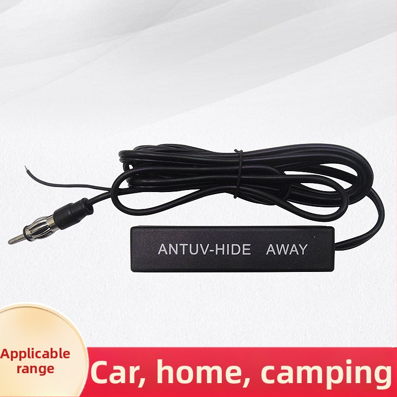 Universālā slēgtā pastiprinātā auto antena ar FM/AM uztveri, zems strāvas patēriņš 0,02 A, piemērota automobiļiem, sedāniem, vanām un citiem modeļiem