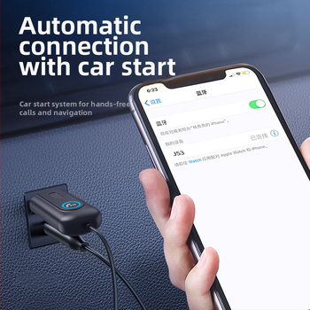 J53 Bluetooth δέκτης αυτοκινήτου, AUX USB ήχος, Bluetooth 5.3, 2.4 GHz, 5V, 150 mA
