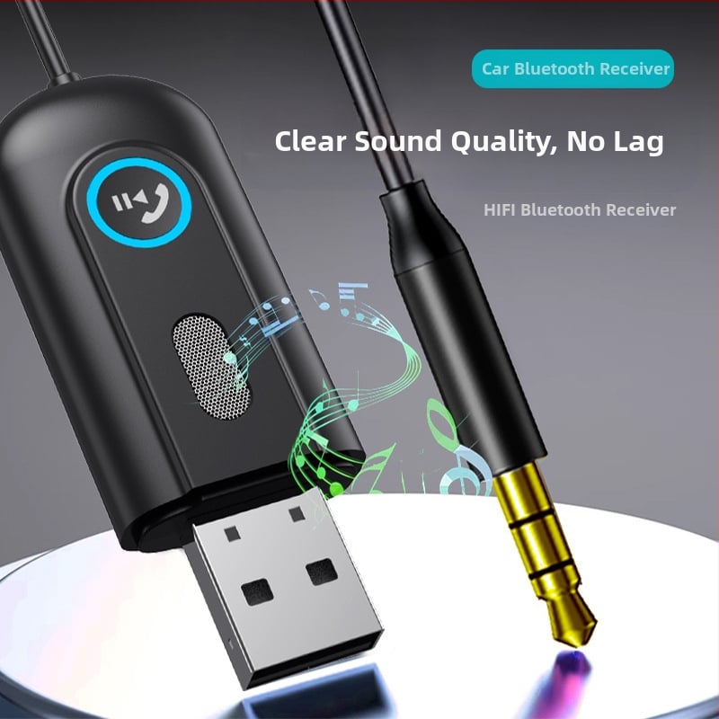 J53 Bluetooth δέκτης αυτοκινήτου, AUX USB ήχος, Bluetooth 5.3, 2.4 GHz, 5V, 150 mA