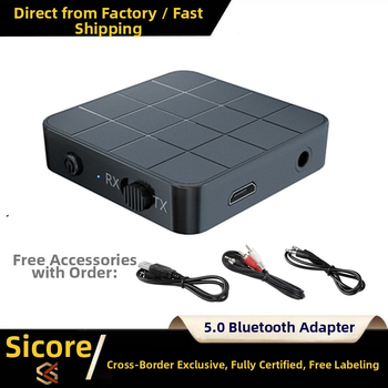 Kn321 Bluetooth 5.0 USB 2-in-1 Μετατροπέας/Δέκτης, 3.5 mm, Plug-and-Play, Χωρίς Εξωτερική Τροφοδοσία, Εμβέλεια 10 μέτρα