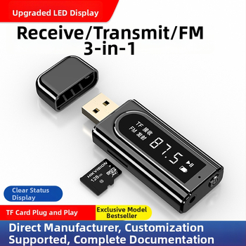 USB αυτοκινήτου FM Bluetooth μεταδότης με MP3 αναπαραγωγή και έξοδο AUX, στερεοφωνική διπλή έξοδος, Bluetooth 5.0, μοντέλο OMS‑K9, USB‑AUX διεπαφή, plug‑and‑play, εξωτερική τροφοδοσία
