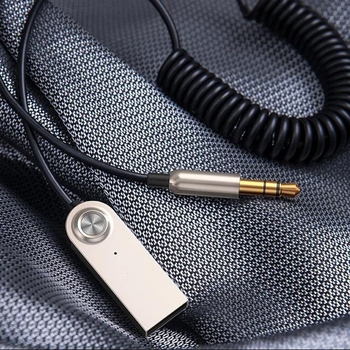 Αυτοκινητικός δέκτης Bluetooth με AUX/USB, hands-free κλήσεις, Bluetooth 5.0, Plug‑and‑Play, χωρίς εξωτερική παροχή ρεύματος, εμβέλεια έως 10 μ