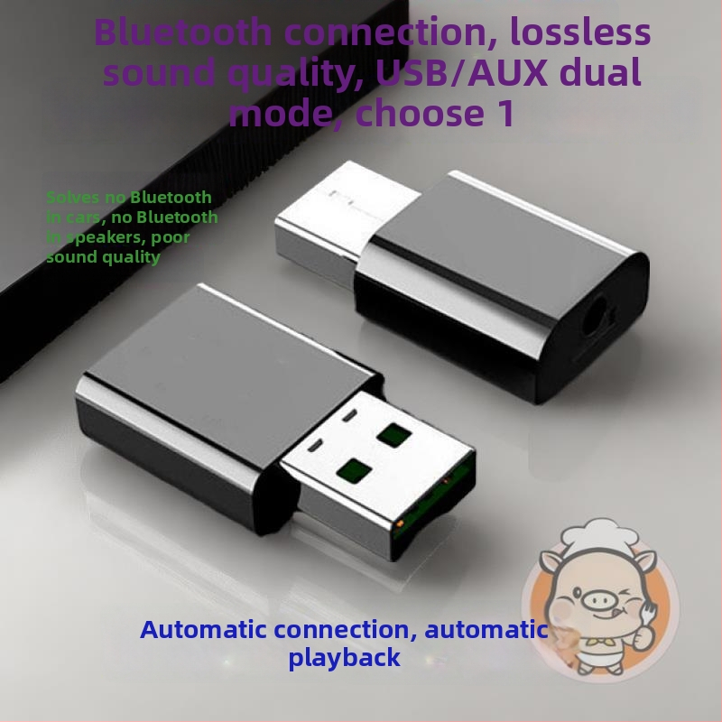 Autós Bluetooth-vevő, mini USB audió adapter, Bluetooth 5.0, vezeték nélküli otthoni hangrendszer erősítő és mélynyomó