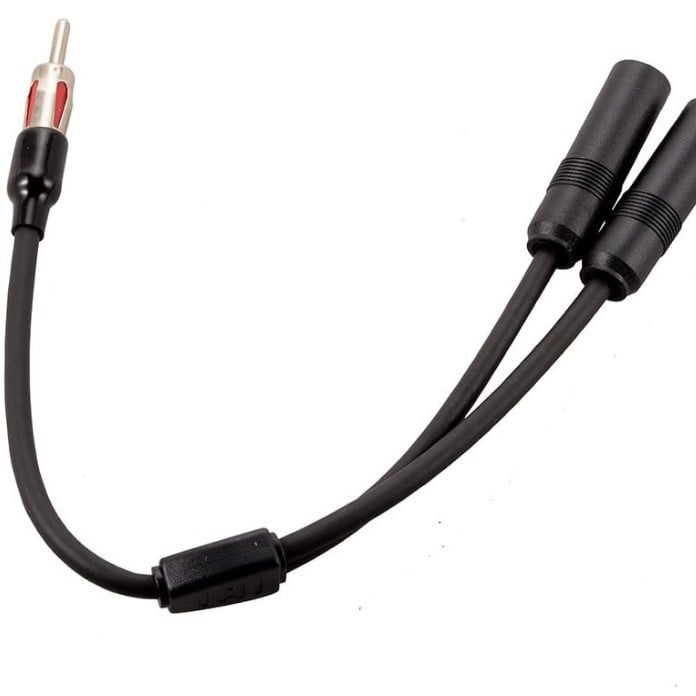 Adaptor pentru antena radioului auto, cu un conector masculin și doi conectori feminini, compatibil universal, instalare prin plug-in, pentru modificarea antenei GPS
