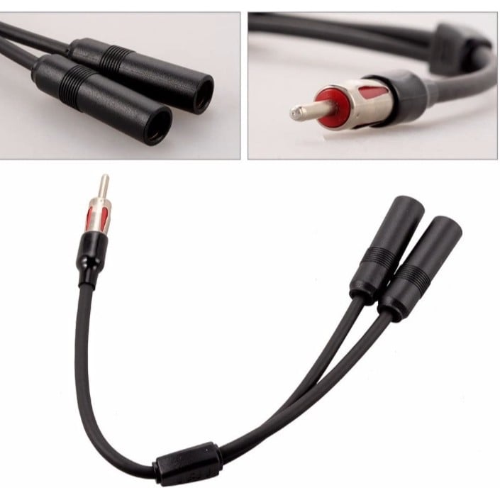 Adaptor pentru antena radioului auto, cu un conector masculin și doi conectori feminini, compatibil universal, instalare prin plug-in, pentru modificarea antenei GPS