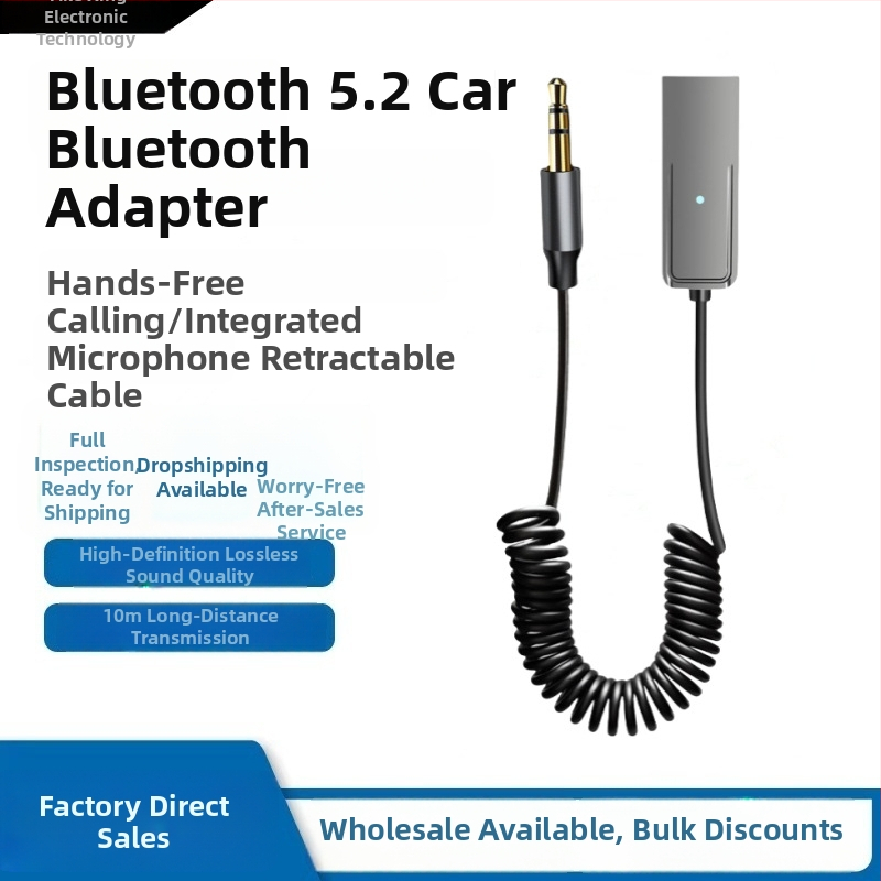 Αυτοκινητικός δέκτης Bluetooth, μοντέλο T21, διεπαφή USB + AUX 3,5 mm, Bluetooth 5.2, εμβέλεια 10 μ