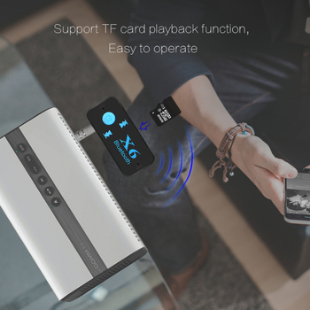 X6 Αυτοκινητικός Bluetooth δέκτης με hands-free κλήσεις, Υποστήριξη TF κάρτας, Plug and Play, AUX 3.5 мм, χωρίς εξωτερική τροφοδοσία