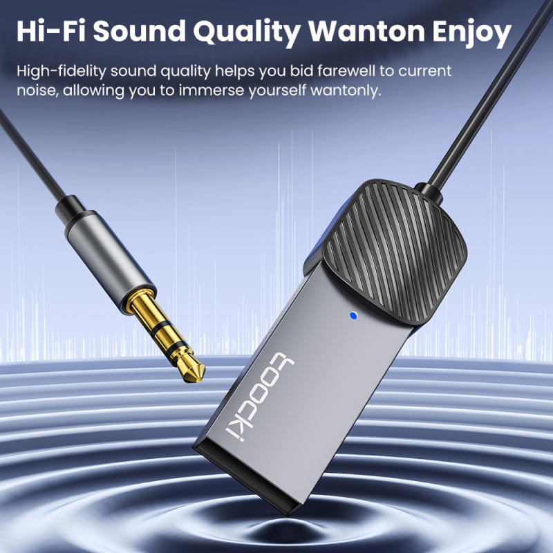 Toocki Bt-01 Bluetooth 5.4 audio prijemnik s 3,5 mm utičnicom — zlatne kontakte, CE certifikat, težina 50 g