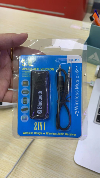 Traveling USB Bluetooth δέκτης αυτοκινήτου με διπλή έξοδο, αντάπτορας ήχου, Plug-and-Play, Bluetooth 4.0, 3 Mbps, εμβέλεια 10 μ