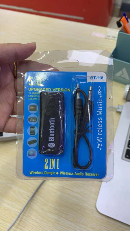 Traveling USB Bluetooth δέκτης αυτοκινήτου με διπλή έξοδο, αντάπτορας ήχου, Plug-and-Play, Bluetooth 4.0, 3 Mbps, εμβέλεια 10 μ