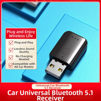 USB Bluetooth αντάπτορας αυτοκινήτου 5.1, Plug and Play, εμβέλεια 10 m, χωρίς εξωτερική τροφοδοσία