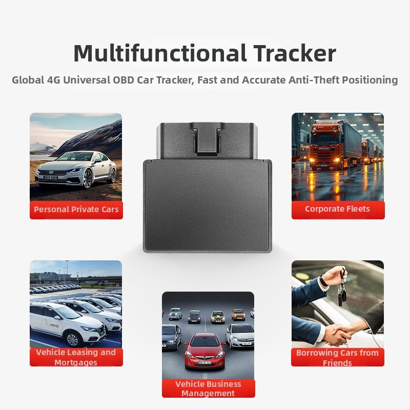 OBD lokator za vozila – visoka preciznost GPS 1–10 m, 4G Beidou, GT08D, trajanje baterije 74 h, pogodno za automobile, kamione, električna vozila i motocikle