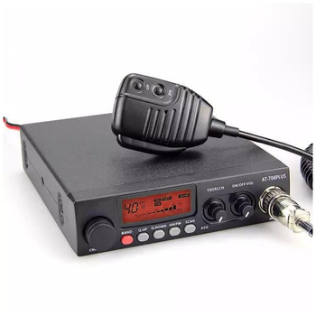 AnyTone AT-708Plus radio CB pe unde scurte pentru vehicule cu afișaj, interval de frecvențe 26,565–27,99125 MHz, 8W putere RF, canale AM/FM, rază până la 50 km