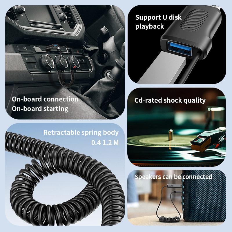 Auto Bluetooth prijemnik BT-290 s AUX/USB priključcima, Plug and Play, reprodukcija s USB pogonom, Bluetooth 5.3