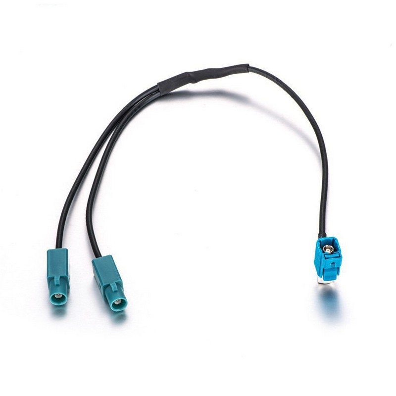 Volkswagenhez való autórádió antenna adapter, FAKRA–FAKRA női csatlakozó, dugaszolható típus, 12V, rézmag