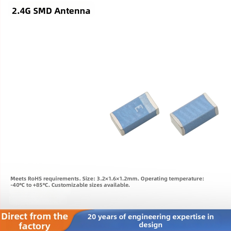Antena SMD patch 2.4GHz pentru Bluetooth/Wi‑Fi/ZigBee, bandă tri pentru dispozitive IoT