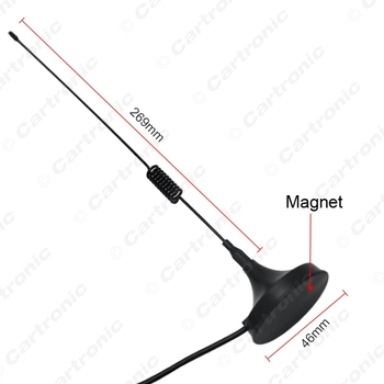 LEEWA Autó Rádióantenna, univerzális, 88-108MHz, tetőre vákuumos rögzítés