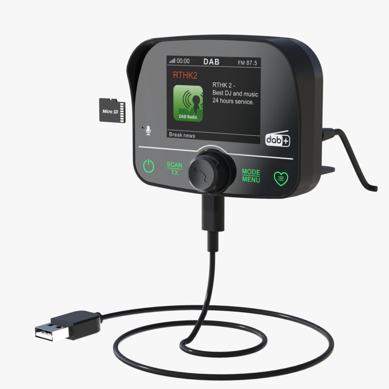 DAB ραδιοφωνικός δέκτης αυτοκινήτου με Bluetooth, αυτόματη επιλογή σταθμών, στερεοφωνικός ήχος, FM μετάδοση 87.5-108 MHz, μοντέλο C9