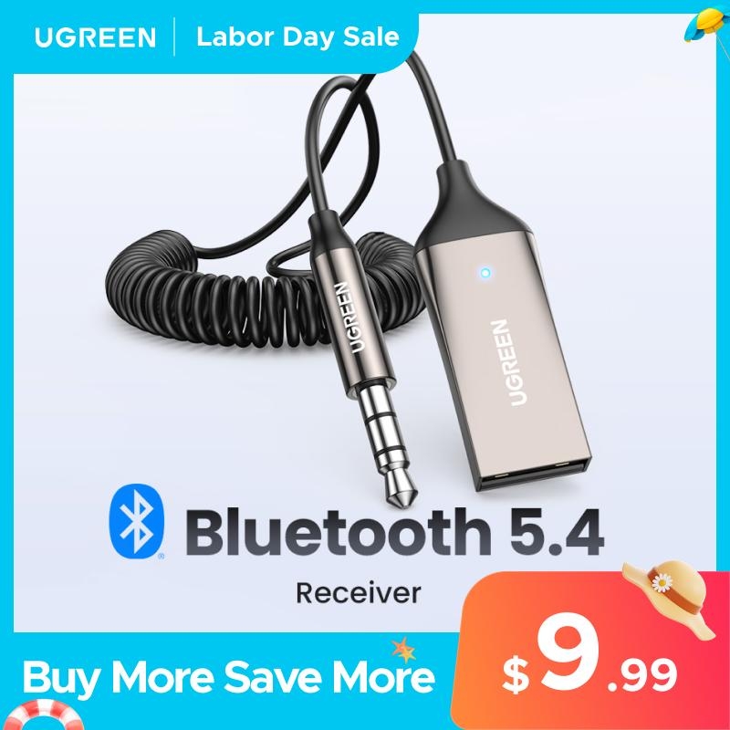 Bluetooth 6.0 Δέκτης/Μεταδωτής ήχου αυτοκινήτου με ενσωματωμένο μικρόφωνο και 3,5 mm στερεοφωνική έξοδο