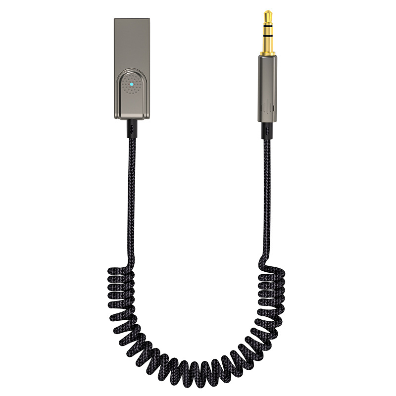 Bluetooth 6.0 Δέκτης/Μεταδωτής ήχου αυτοκινήτου με ενσωματωμένο μικρόφωνο και 3,5 mm στερεοφωνική έξοδο