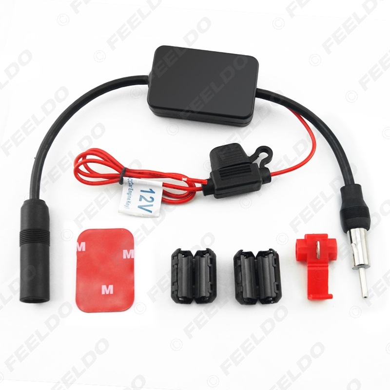 FEELDO Antenă radio auto universală, plug-in, DC 10-15V, durată de viață 100000