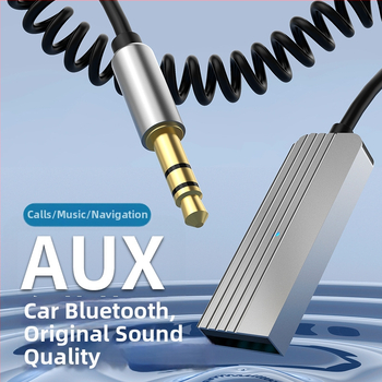 Autóba illeszthető Bluetooth vevő USB-val és 3,5 mm AUX bemenettel, Bluetooth 5.2, Plug-and-Play, modell M08