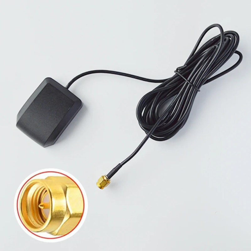 Antena GPS pentru vehicul cu conector SMA, montaj filet, compatibil universal