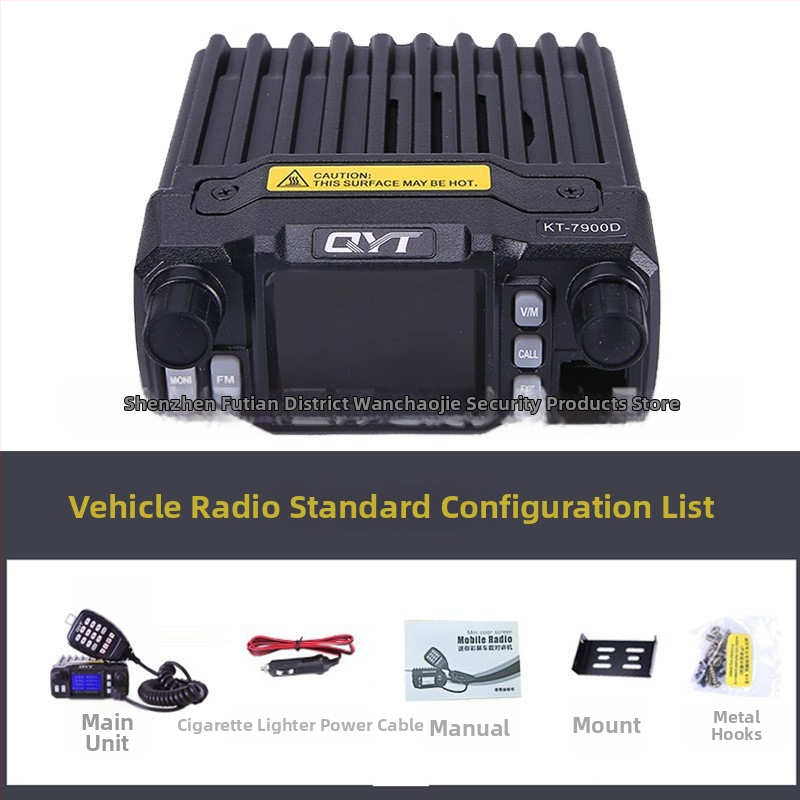 Quanyitong QYT-KT7900D automobiļu divvirzienu radio, 25W, 200 kanāli, darbības diapazons 10–50 km, ar displeju