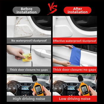 Автомобилна уплътнителна лента – трислойна гумирана лента, модел 6 отвора, за целия автомобил, универсално приложение, прахозащита и водоустойчива лепяща лента
