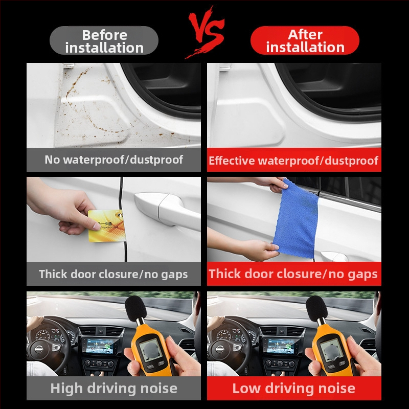 Автомобилна уплътнителна лента – трислойна гумирана лента, модел 6 отвора, за целия автомобил, универсално приложение, прахозащита и водоустойчива лепяща лента